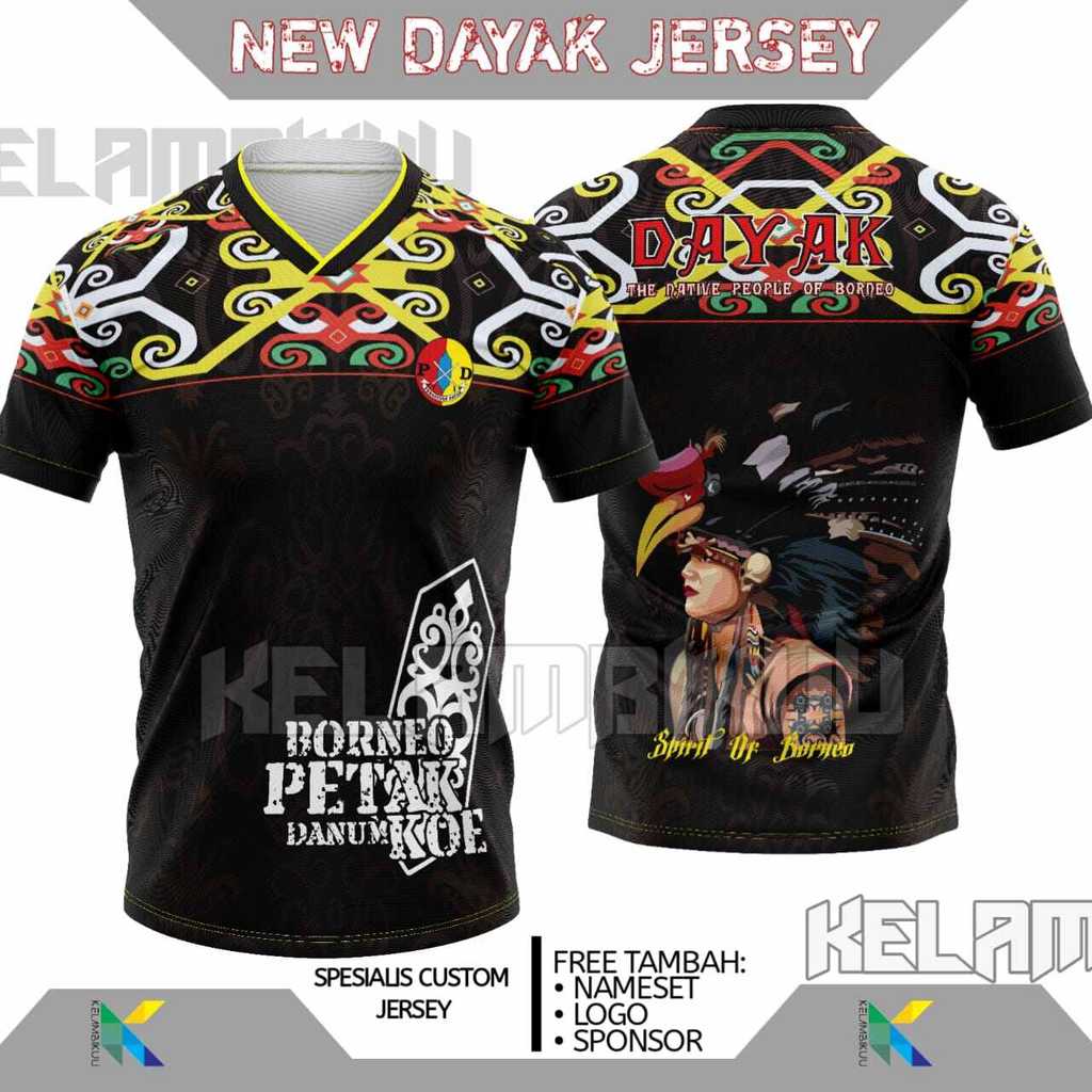 JERSEY SUKU DAYAK PRINTING TERBARU/JERSEY DAYAK CUSTOM MURAH/BAJU KAOS DAYAK PRINTING TERBARU/JERSEY