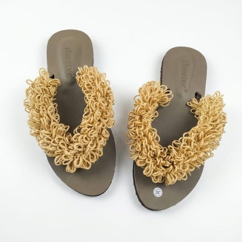 sandal rajut,sandal boho,sandal etnik,sandal rajut kekinian,sandal rajut handmade