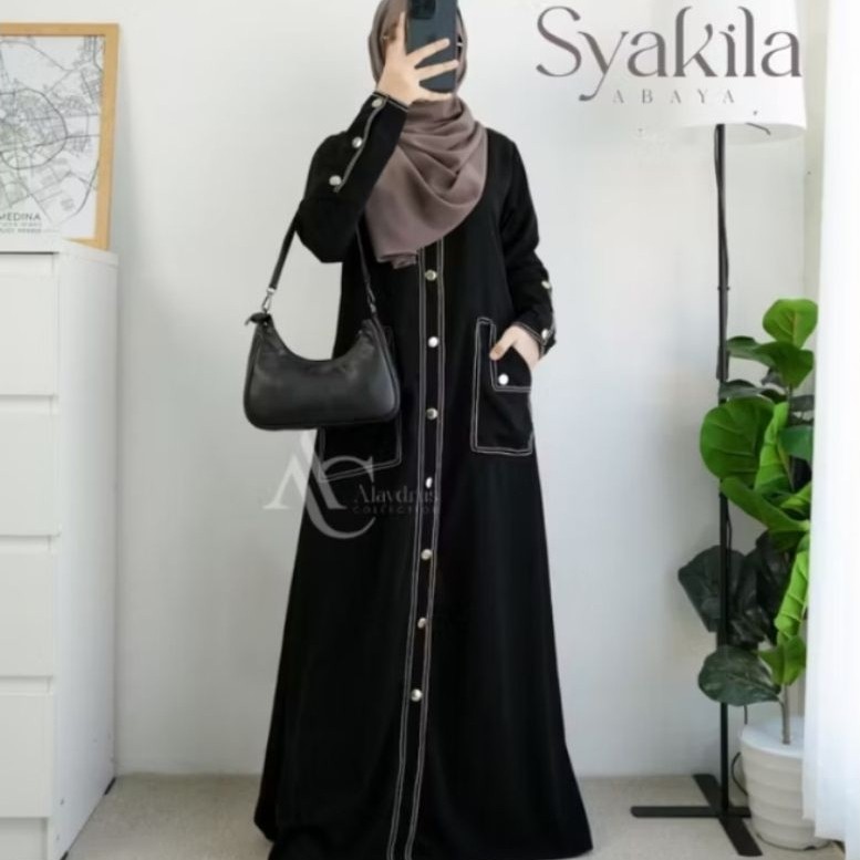 PRELOVED GAMIS SYAR'I SYAQILA BY ALAYDRUS COLLECTION BAHAN JETBLACK