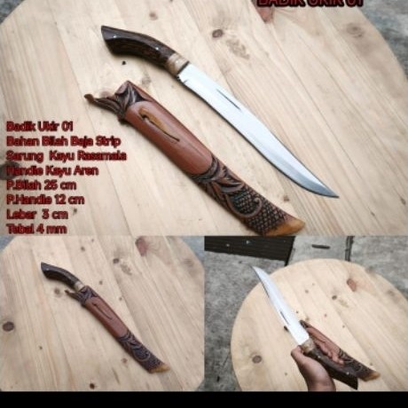 Pisau Dapur Mini Baja Strip Kayu Ukir Mutu - Tajam, Serbaguna, Elegan