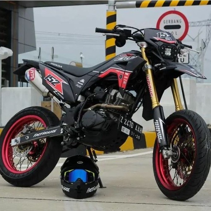 DECAL HONDA CRF 150L DOFF SIMPEL HITAM MERAH CRF-599