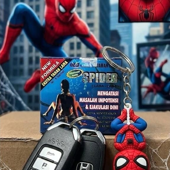bandul kunci mobil spiderman gantungan anti karat produk new