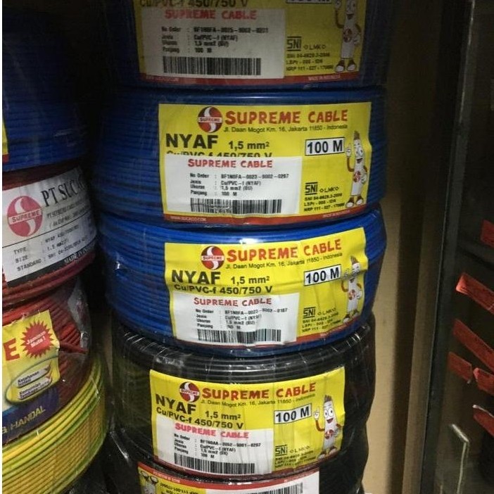Kabel Listrik Serabut Nyaf Af 1.5 1,5 1X1.5 Mm Supreme @100 Meter