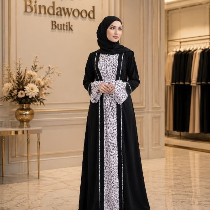 Abaya Sjsesa Swarovski Premium Original | Gamis Arab Mewah Wanita | Dress Muslimah Sahla ala Sisesa 