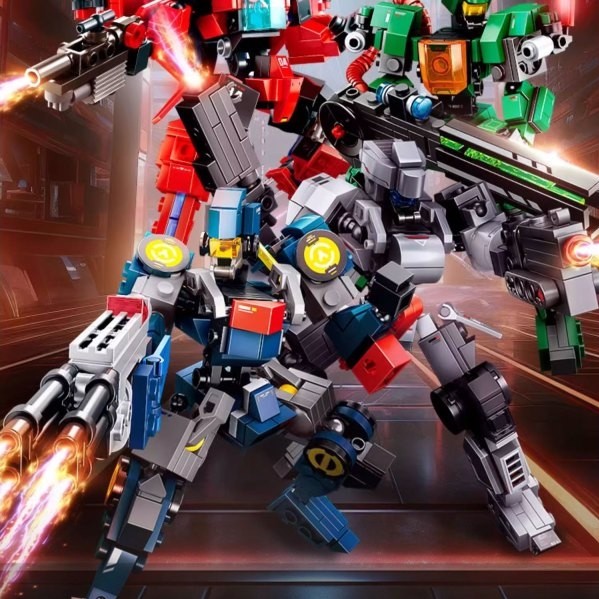 Sembo 103381 - 103384 mecha of steel warrior - block brick robot
