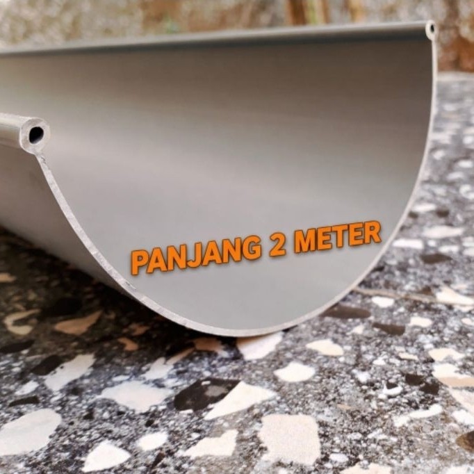 TALANG AIR PVC OVAL 6 INCH AQUALON PANJANG 2 METER / TALANG AIR PVC SETENGAH LINGKARAN PUTIH - AQUAL