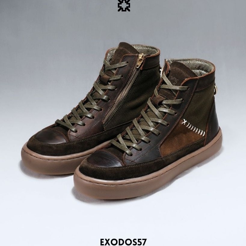 EXODOS57 - Sepatu Kulit Sneakers Pria - Samsara Dark Brown