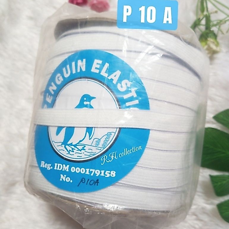 Karet pinguin elastis 1CM per 10meter/karet elastis pinguin P10A/karet kolor/karet pinguin 1CM