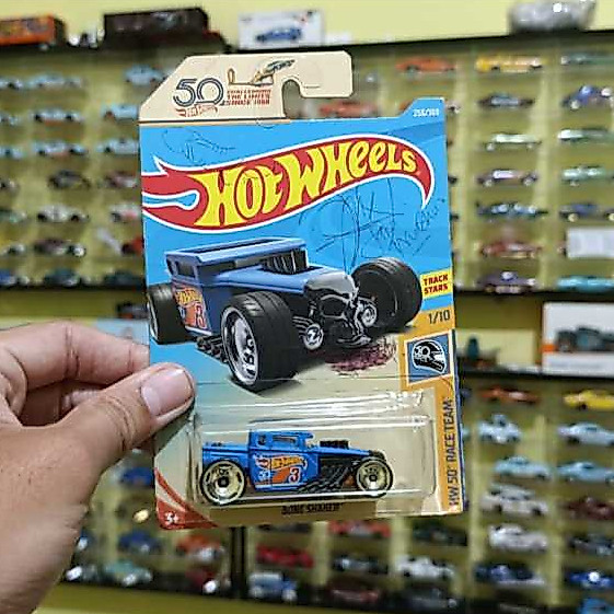 HOTWHEELS BONE SHAKER 50 TH HOTWHEELS BIRU Hotwheels Bone Shaker Blue Rare