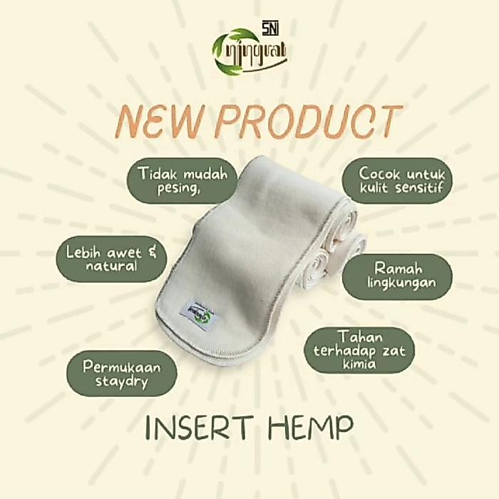 NINGRAT Extra Insert Clodi Penyerap Popok Kain Microfiber Bamboo Hemp Bayi - Insert Hemp