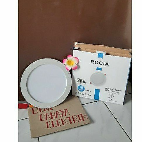 Rocia Lampu Panel LED Downlight Bulat 18W Cahaya Putih SNI