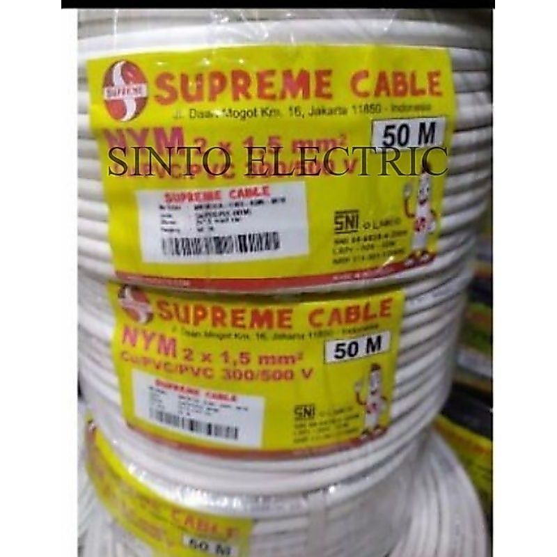 SUPREME Kabel Nym Kabel Tembaga 2 x 1.5 meteran