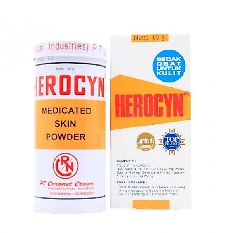 HEROCYN  Bedak gatal 85 GR / BEDAK BIANG KERINGAT / BEDAK GATAL-GATAL / BEDAK ANTI IRITASI