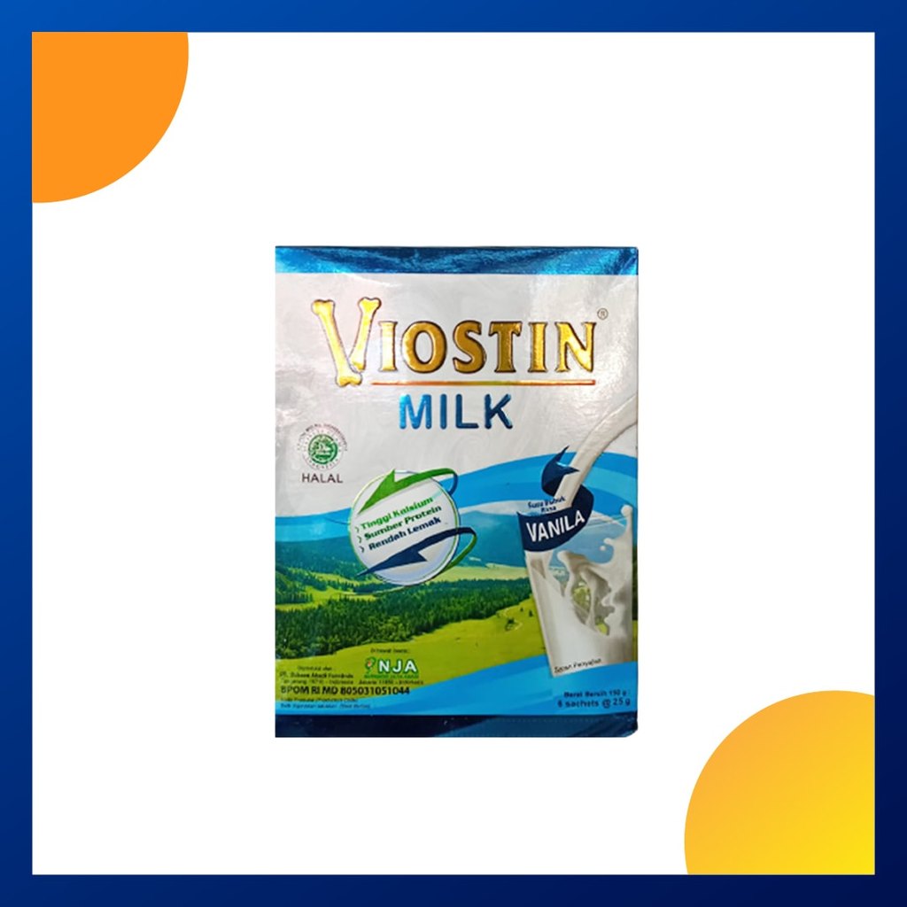 Viostin Milk Rasa Vanila 25 Gram Box 6 Sachet (150 Gram)