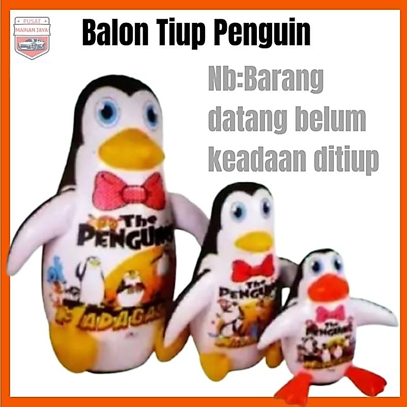Balon Tiup Tinju Pinguin Madagaskar Besar Balon Penguins Tanggung Kecil