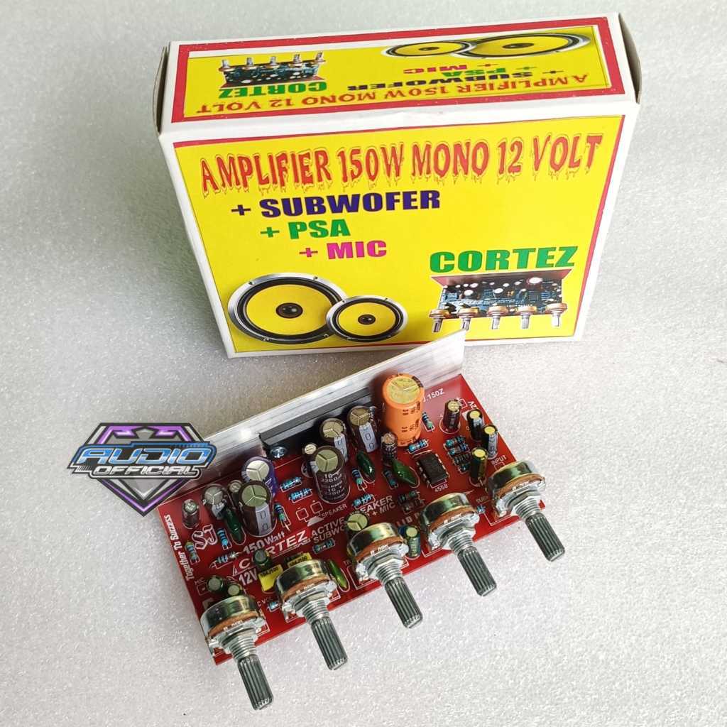 Power Ampli DC 12volt 150watt + Tone Control SUBWOFER + mic