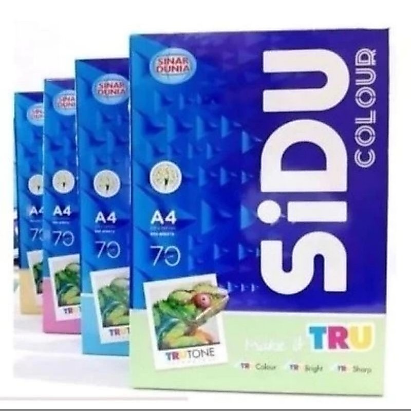 Kertas HVS A4 Warna 70 Gr Sidu Kertas Fotocopy / Rim