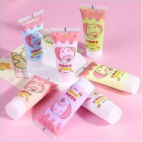 (Free Spuit) Deco Cream 50ml Liquid Clay DIY Hias Case Frame Lem Deco Krim Resin Clay Lem DIY, Deco 