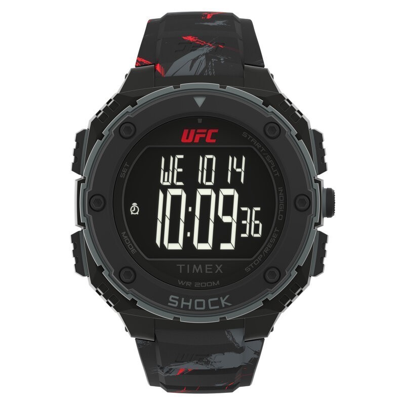 Original 100% TIMEX TW2V85100 UFC Street Shock Jam Tangan Pria Digital Black Rubber Garansi resmi 1 