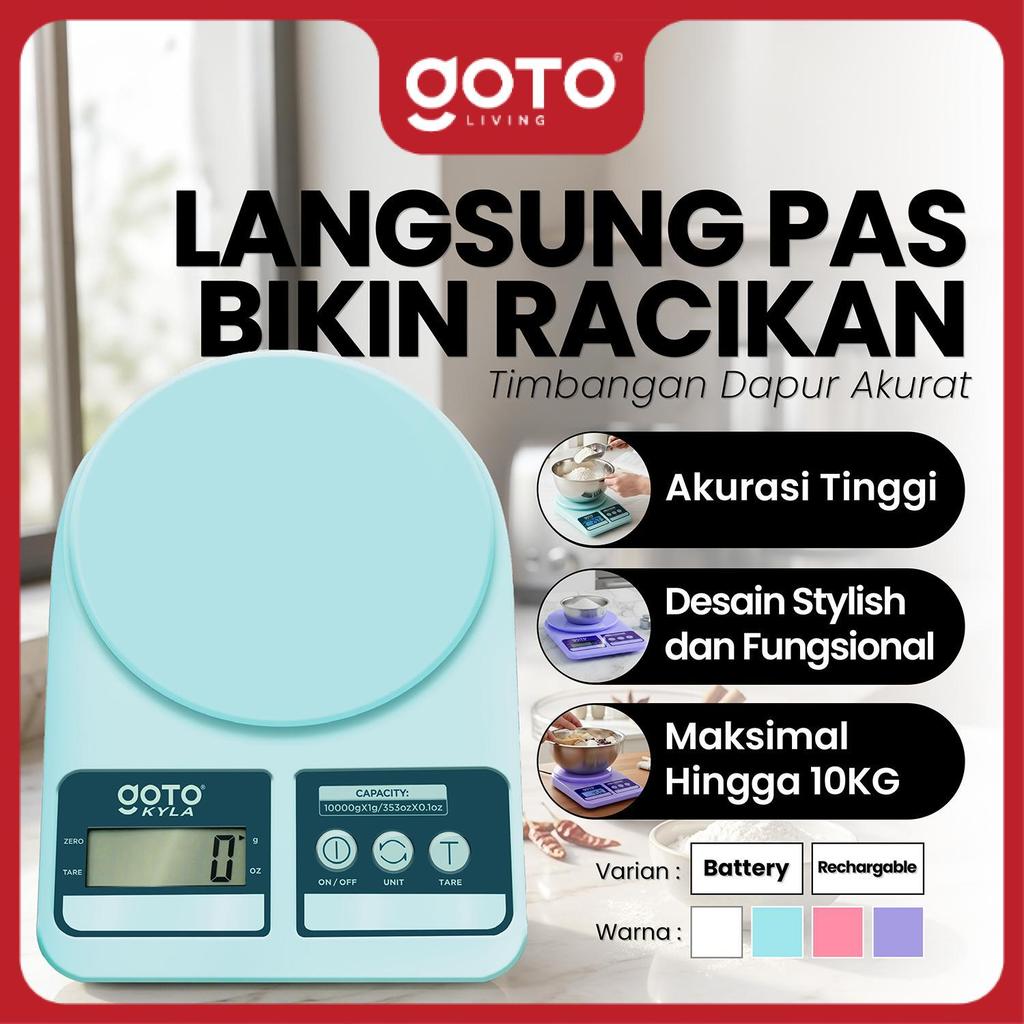 (Best Deal) Goto Kyla Timbangan Digital Dapur LED Bumbu Kue Rechargeable