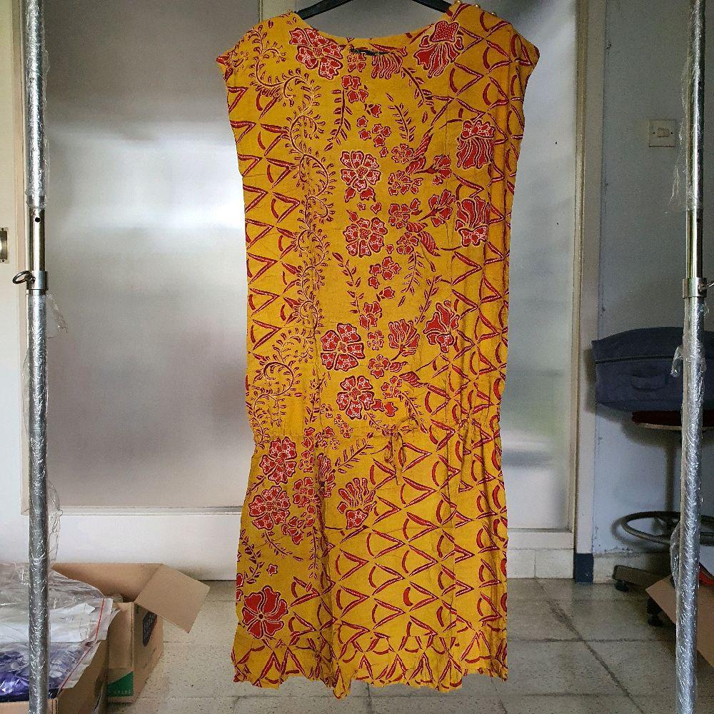 Y baju wanita atasan cewek blouse batik danar hadi kunyit oren jadul lawas preloved seken Katun Bung
