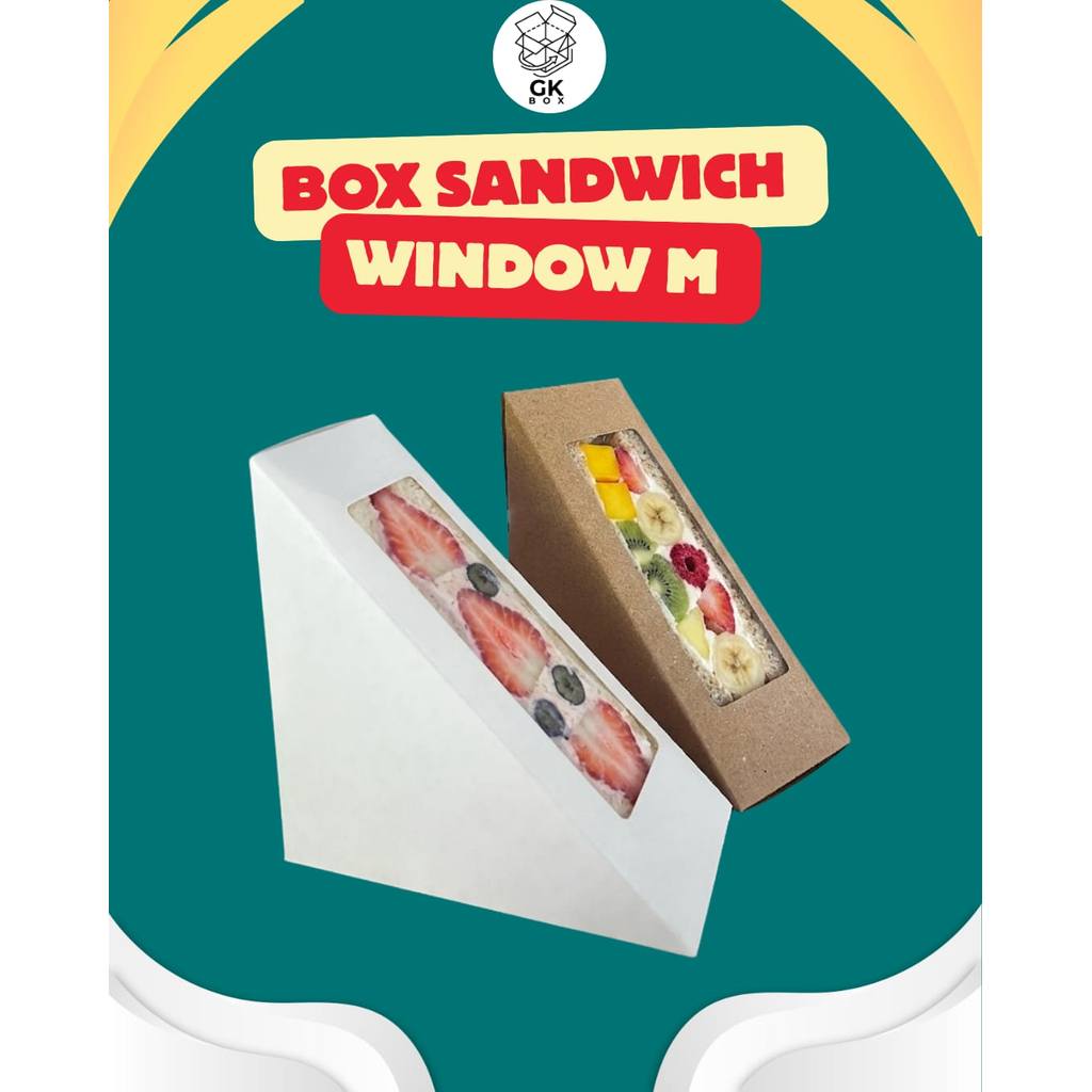 Box sandwich segitiga/Paper sandwich box window/Take away box