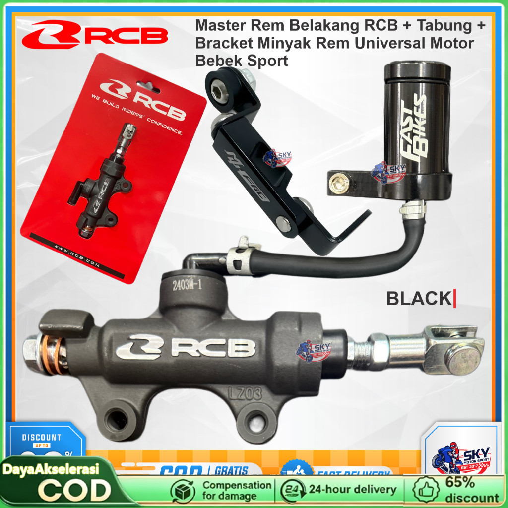 Master Rem Belakang RCB + Tabung + Bracket Minyak Rem Mufac Universal Tonjokan Semua Motor Sport Beb