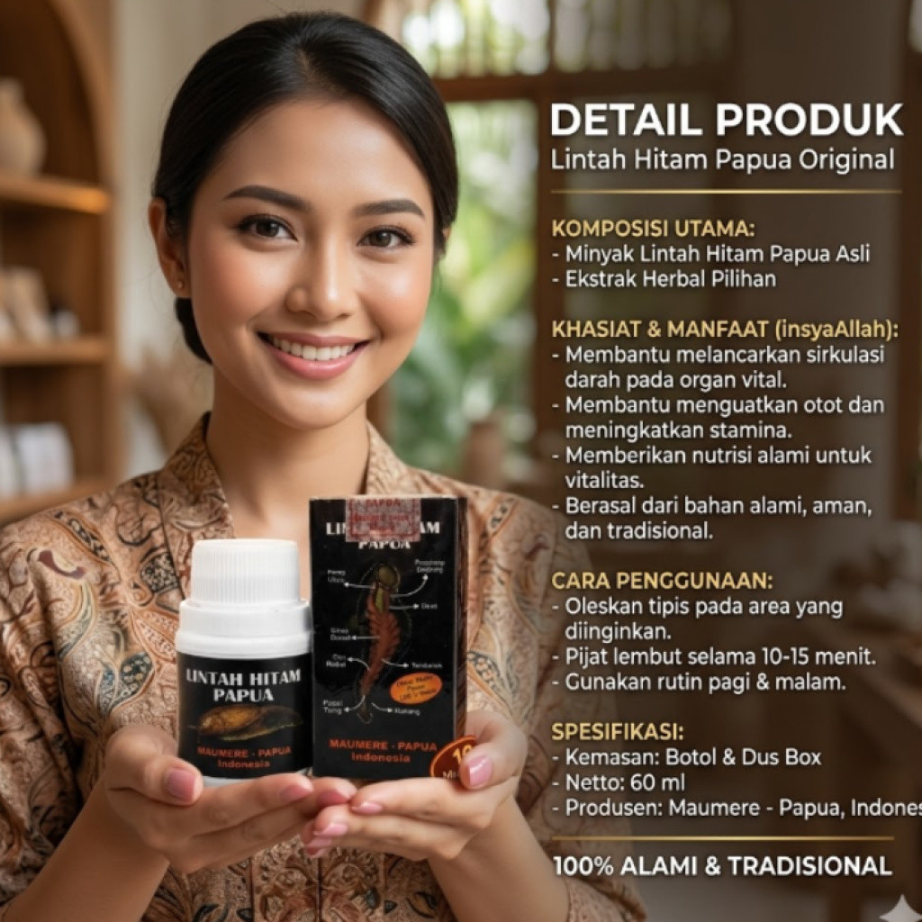 Premium Minyak Lintah Hitam Papua  Original Minyak Lintah Papua Tradisional _Asli