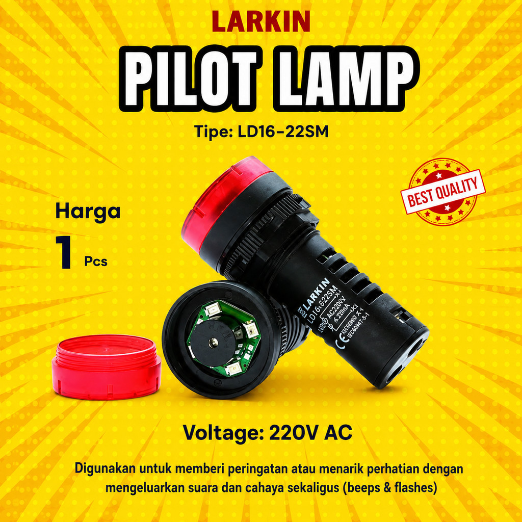 Pilot Lamp LD16-22 SM 220V Larkin / LED Pilot Lamp Flash Buzzer 22mm AC 220V Original