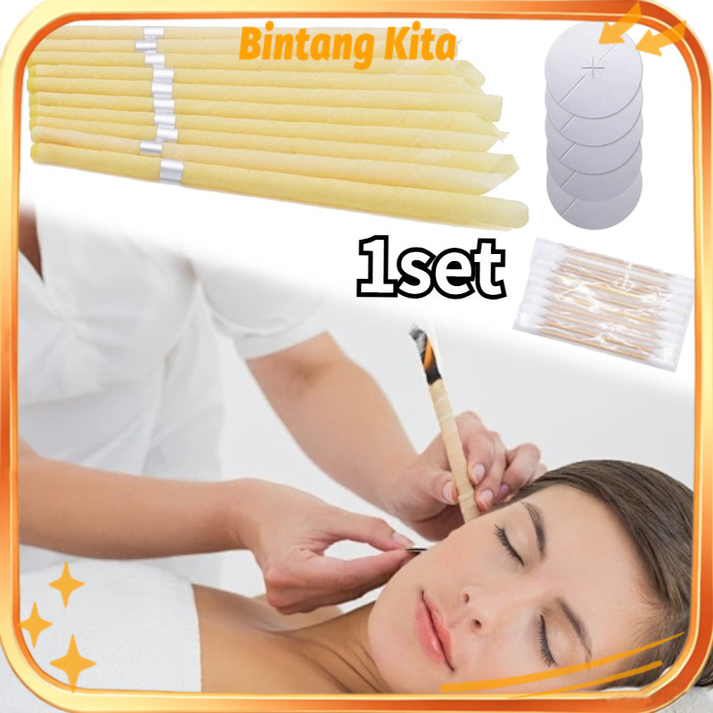 10pcs/Set Lilin Terapi Telinga Ear Candle Telinga Lusinan Earcandle Korek Kuping Lilin Pembersih Tel