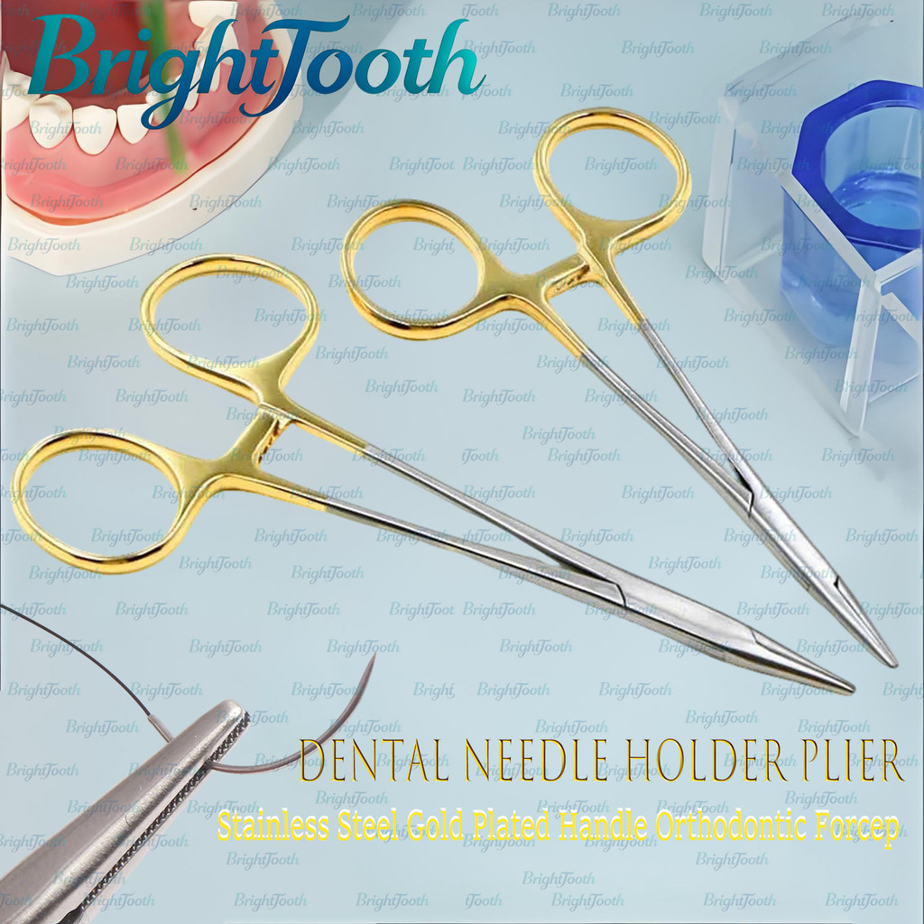 Needle Holder / Nalpuder /Nalpvuder /Klem Jahit /Dental Needle Holder Plier/ Gold Handle Instrument