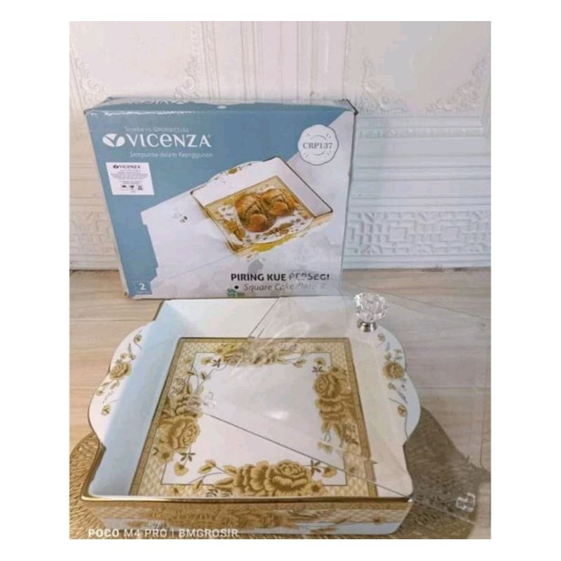 Tempat Kue Keramik Vicenza Motif Gemini CRP137