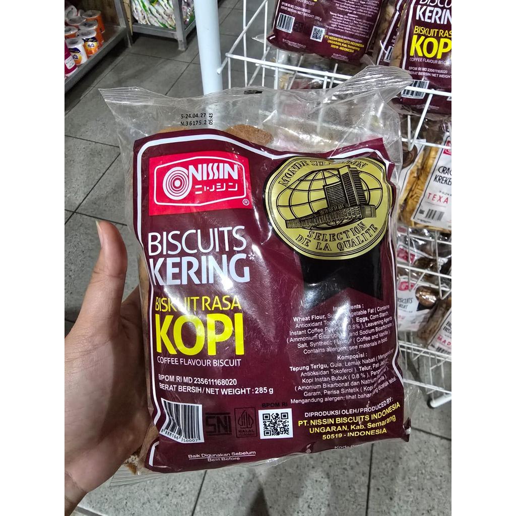 Nissin Biskuit kering rasa kopi, madu, texa (asin/gabin mini) kemasan bungkus tersedia di Toko Baru 