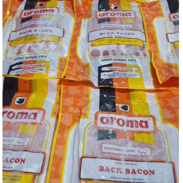 PORK BACK BACON BABI BACON AROMA (250 gram perpak)