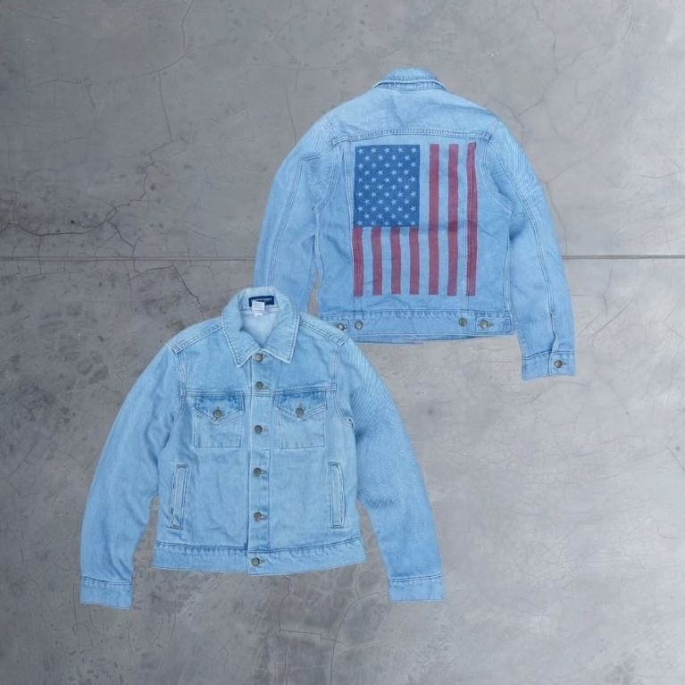 American Apparel Jaket Jeans Type 3 Vintage Denim Trucker Jacket Classic Retro Rugged Style