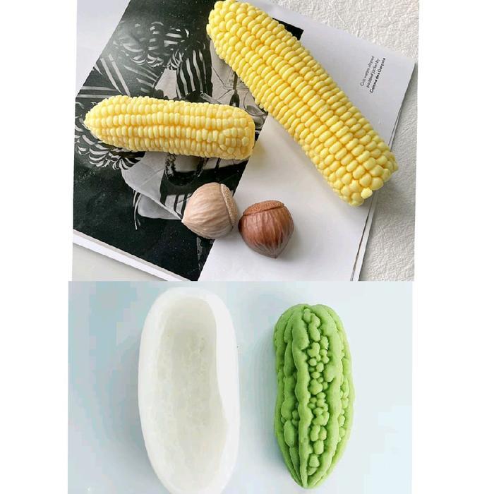 Cetakan Silikon Pudding Scented Candle 3D Simulation Corn  Bitter Gourd Chest Nut Vegetable Jagung P