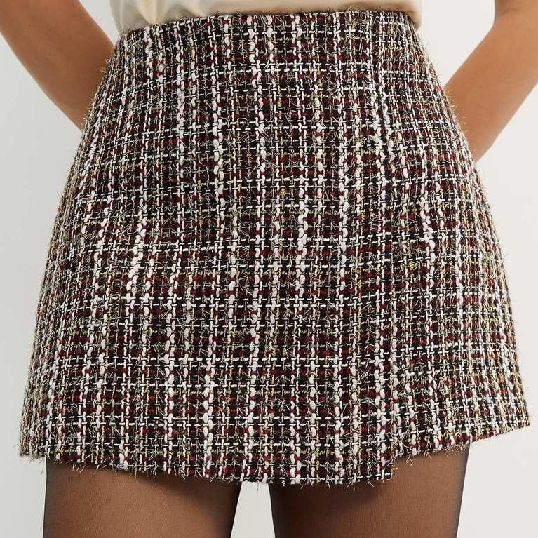 Pomelo. - Tweed Skirt - Red