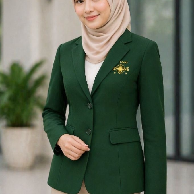 BLAZER MUSLIMAT NU JAS WANITA LOGO BORDIR LANGSUNG