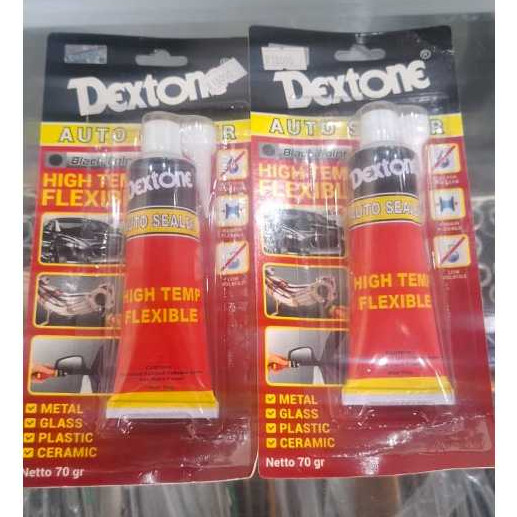 DEXTONE Lem Kaca Auto Sealer Besar 70gr / Lem Serbaguna Lem Hitam / Lem Besi