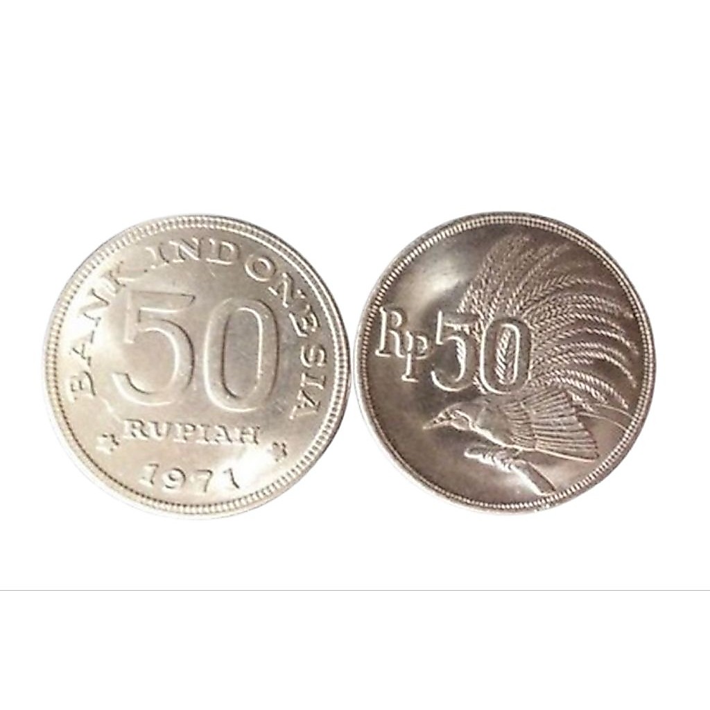 Koin Kuno Indonesia Rp50 Tahun 1971 Cendrawasih Asli