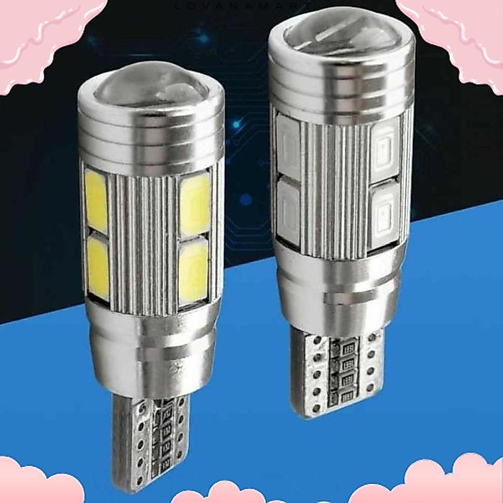 Terlaris Lampu Led T10 Projie 10 Mata  Lensa Senja Kota Sein 12V Mobil Motor