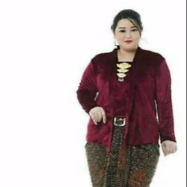 Atasan Kebaya Bludru kutubaru Polos JUMBO