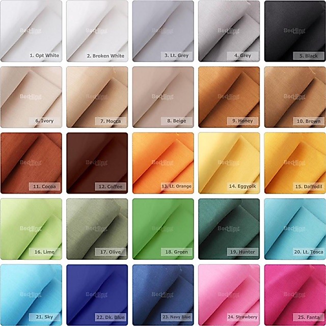 Kain Katun CVC/Lokal 150tc ready semua warna - lebar kain 240cm - Kain Sprei