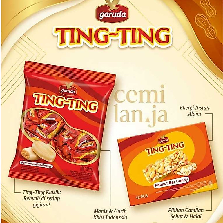 PERMEN KACANG GARUDA TING TING MAKANAN RINGAN SNACK CEMILAN JAJANAN JADUL MURAH