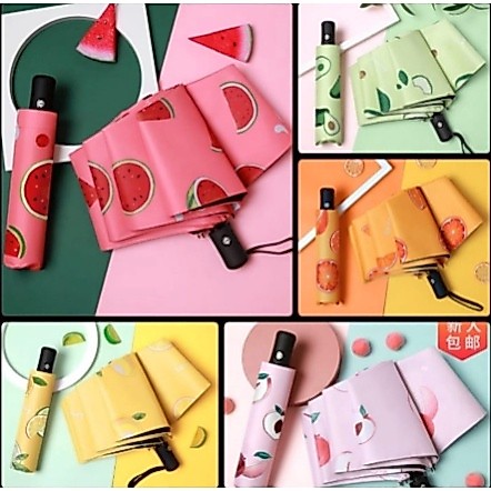 Payung KOREAN STYLE Lipat Buka Tutup Anti UV Lapisan Warna Pastel Umbrella Korean Style Fruity TAKAS