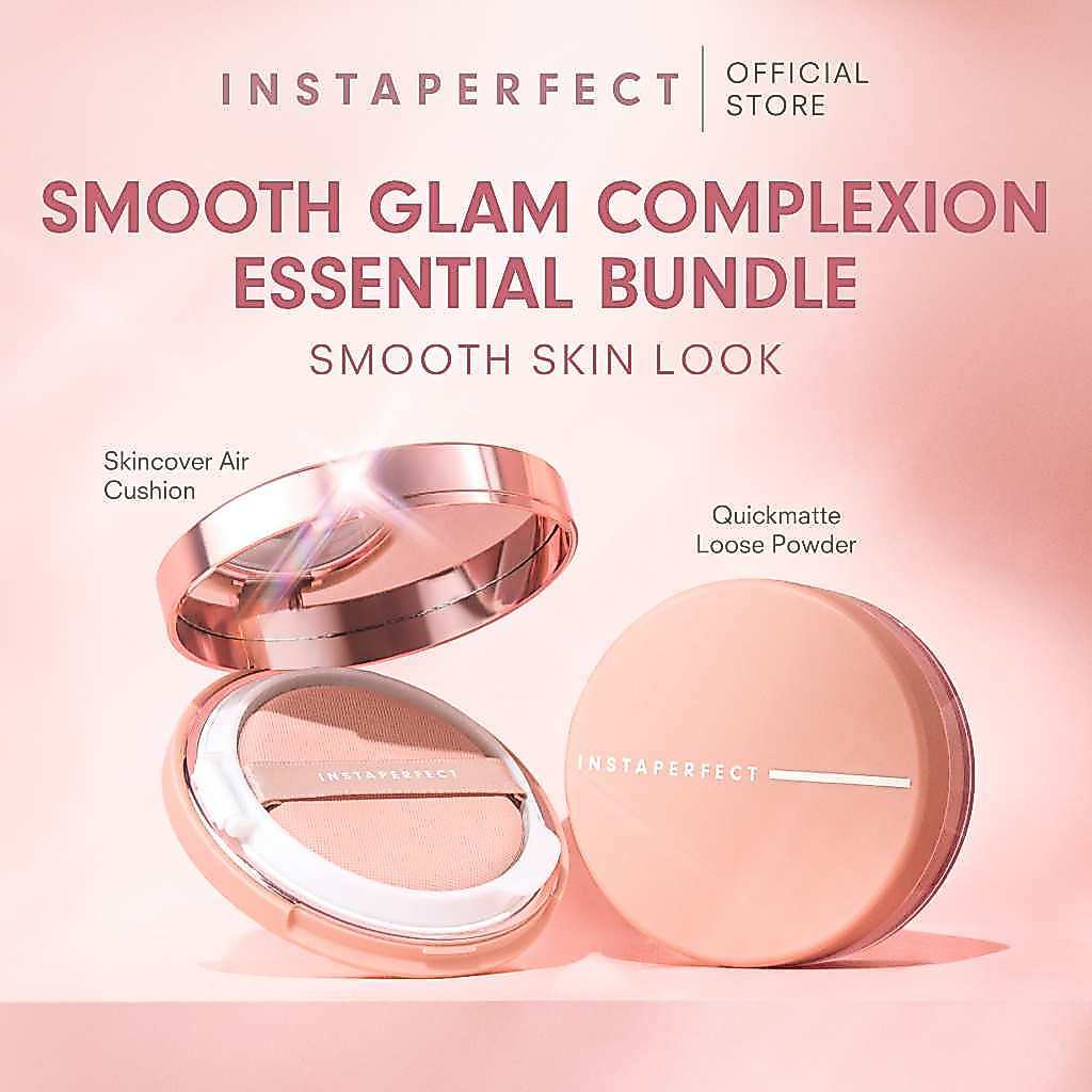 Instaperfect Smooth Glam Complexion Essentials Bundle (Skincover Air Cushion + Quickmatte Loose Powd