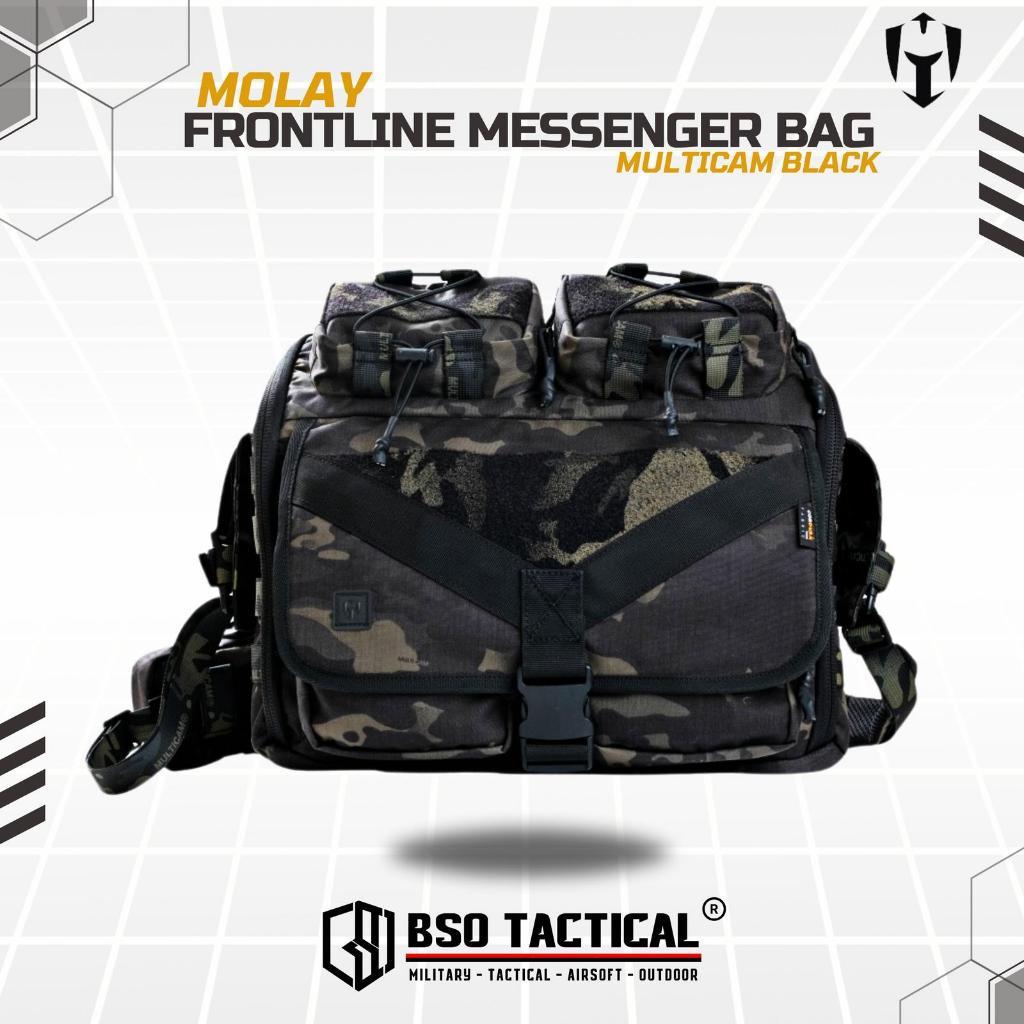 Molay Frontline Messenger Bag EDC Tas Selempang Tactical Multicam Black ORIGINAL Pria     Berkualita