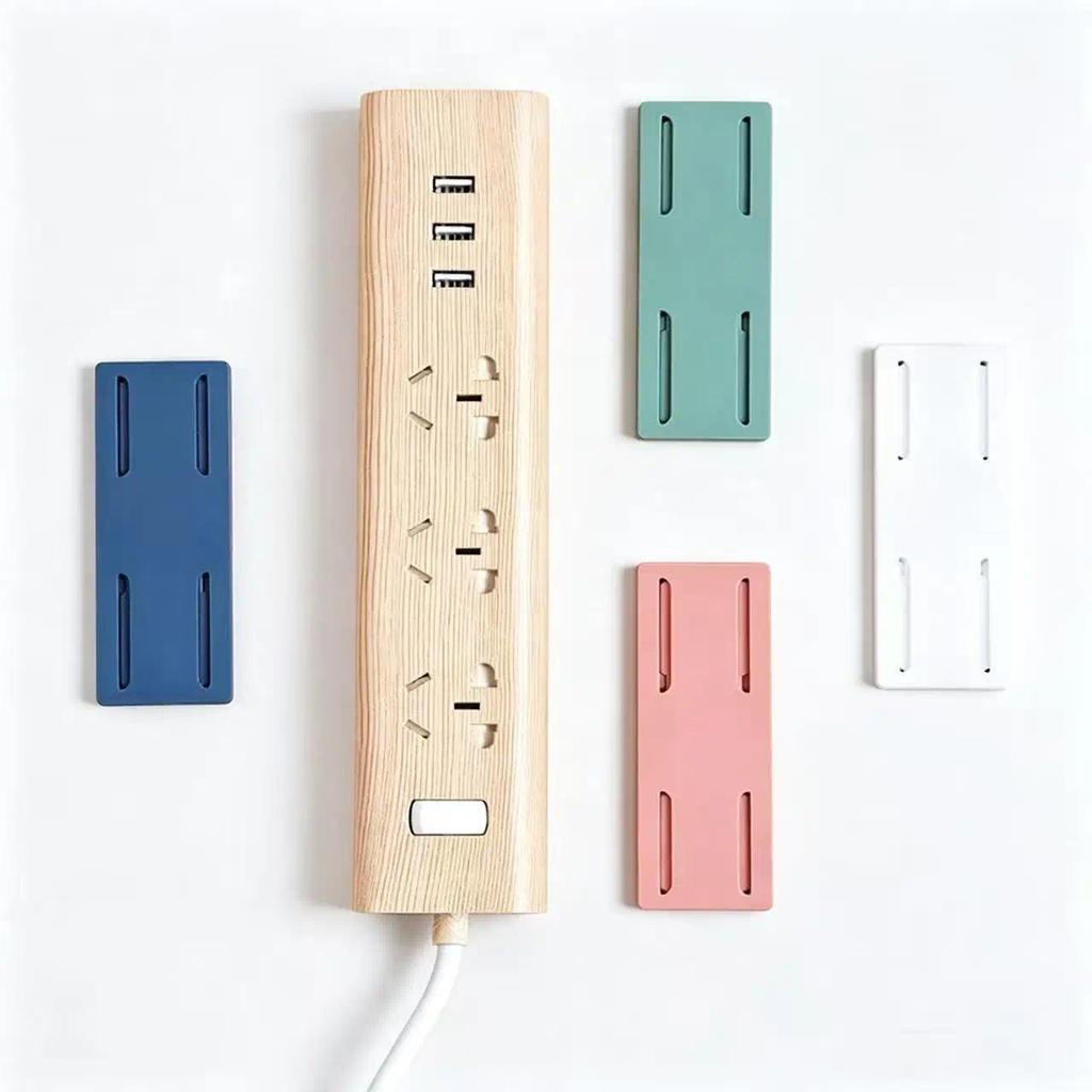 2pcs Power Strip Holder, Pun-Free Wall Mount Self-Adhesive Socket Fixer for Home Office Cable Manage
