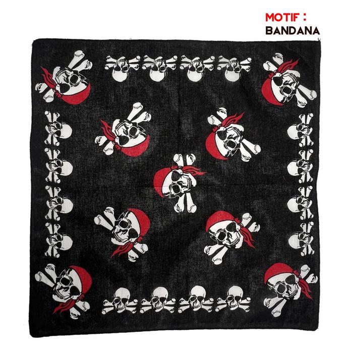 Bandana Tengkorak Skull Slayer Biker Scarf - Katun - Bandana