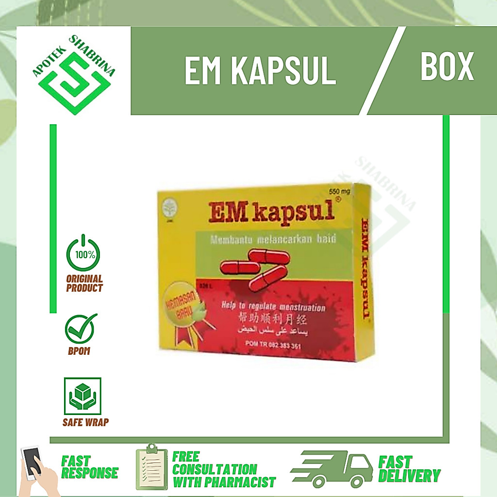 EM KAPSUL 1 BOX / EmKapsul Em-Kapsul / Peluruh Haid